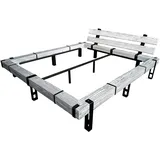 CHYRKA Massivholzbett Massivholzbett LL LEMBERG Balkenbett Doppelbett Loft Vintage Industrie weiß 140 cm x 200 cm