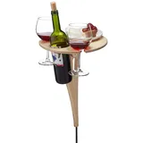VIAS Weintisch im Freien, zusammenklappbarer Picknicktisc Außenbereich, tragbar aus Holz Picknick-Tisch, Mini-Klapptisch, Weintisch für Garten, Outdoor, Camping, Picknick, Strand
