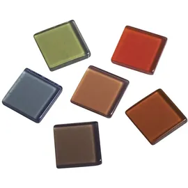 Rayher Acryl Mosaik transparent 1x1cm 205 Stück Herbsttöne-Mischung