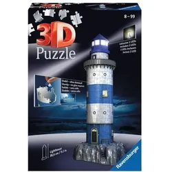 RAVENSBURGER 12577 3D-Puzzle Leuchtturm bei Nacht