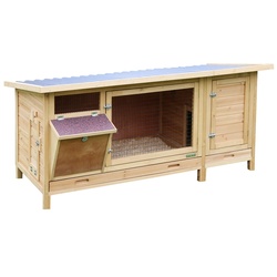 Kaninchenstall XXL Vario - Hasenstall, Nagerstall mit Heuraufe, 155 x 76 x 80cm
