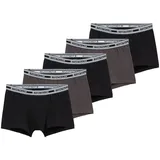 Tom Tailor Herren Kurze Boxershorts im 5er-Pack, schwarz, Uni, Gr. 4