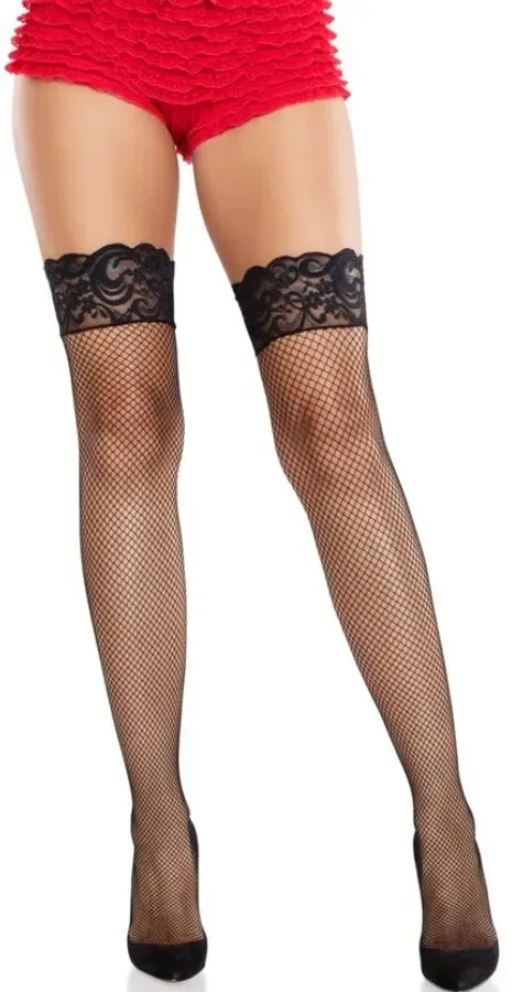 LEG AVENUE - 9992 STRÜMPFE MIT NAHT HINTEN, SCHWARZ & ROT