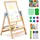 Vevor Kunststaffelei für Kinder, 2-in-1-Kunststaffelei aus Holz, doppelseitig, mit magnetischem Whiteboard und Kreidetafel, verstellbares, stehendes, drehbares, faltbares Zeichenbrett mit Malzubehör für Jungen und Mädchen