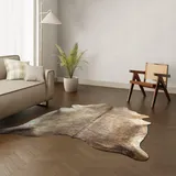 Wildlife Design Kuhfell Teppich Echtfell Dunkeltaupe 200x180 cm Wohnzimmer Nachhaltig Tierfreundlich Gratis Lederuntersetzer