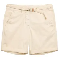 Tom Tailor Damen Chino Bermuda Shorts mit Gürtel, braun,
