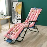 Morbuy Deckchair Auflagen für Gartenliegen, Sonnenliege Kissen Tragbare Garten Innenhof Gepolstertes Bett Relax-Liegestuhl Sitzauflage für Deckchair, Innen, Außen (53 * 150cm,Rosa Blüten)