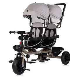 Chipolino Zwillingsdreirad Hip Hop, zwei Kinder, bis 40 kg, Sitze 360° drehbar hellbraun