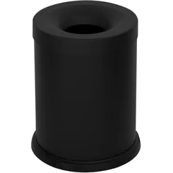 Stil Casa selbstlöschender Abfalleimer, lackierter Stahl, Ø 25xh. 35 cm, Schutzrand aus Kunststoff, 15 Liter, schwarz.