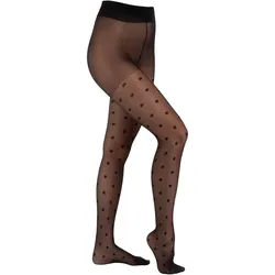 Feinstrumpfhose CAMANO "Fine fashion", Damen, Gr. M, schwarz, Obermaterial: 90% Polyamid, 10% Elasthan, unifarben, Strumpfhosen Feinstrumpfhose, Big Dots