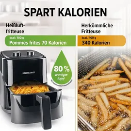GOURMETmaxx Heißluft-Fritteuse 3,2 1300W schwarz