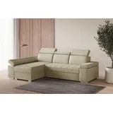 moeblo Eckcouch Stoff mit Schlaffunktion 2-Sitzer Beige