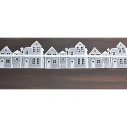 Fensterdekoration STICKEREIEN PLAUEN "Hä" Gr. 2, weiß, B:63cm H:13cm, Polyester, Fensterbilder, Geschenkartikel, Fensterdekoration "Hä"