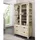 Massivmoebel24 Vitrine Akazie 110 x 45 x 200 cm Beige/Weiß