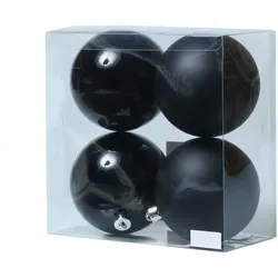 MARELIDA Christbaumkugeln Weihnachtskugeln bruchfest 10cm schwarz 4er Set