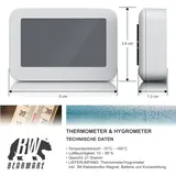 Bearware - Thermometer Hygrometer digital Innen - Temperatur und Luftfeuchtigkeit – Komfortsymbole – gut ablesbar – LCD-Anzeige –- inkl. Batterie