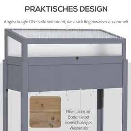 Outsunny Hochbeet Holz 120 x 54 x 122 cm Grau