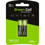 GreenCell GR05 - Wiederaufladbarer Akku - AA - Nickel-Metallhydrid (NiMH) - 1,2 V - 2 Stüc (2 Stk., AA, 2600 mAh), Batterien + Akkus