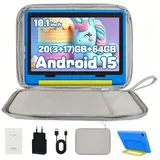 BUFO 10'' Android 64GB 1280x800 HD IPS WiFi 6 Lern Kinder Tablet (10", 64 GB, Android 15, 5G WiFi, Kids Bumper Blau, Elterliche Kontrolle, Anti-Blaulicht) blau|grau