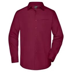 Herren Langarm Business Hemd JN642, wein-rot, Größe 5XL - rot - 5XL
