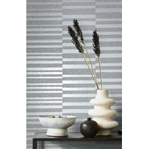 Marburg Tapete Grau Beige Pearl Glänzende Streifen Modern für Wohnzimmer Schlafzimmer Küche 10,05 x 0,53