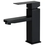 Nettlife Spültischarmatur Wasserhahn bad Waschtischarmatur waschbecken Armaturen schwarz (1-St., Mischbatterie) Hochdruck Edelstahl Armatur Kaltwasser einhebelmischer Badarmatur schwarz 18.7 cm