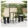 vidaXL Garten-Barhocker mit Kissen 2 Stk. Schwarz Poly Rattan
