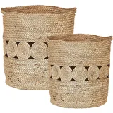 Beliani Aufbewahrungskorb 2er Set ALANG Jute 0 x 0 x 0 cm naturfarben