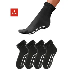 ABS-Socken GO IN Gr. 35-38, schwarz Damen Socken Stoppersocken mit Antirutschsohle und Vollfrottee