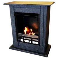 Kaminbau Mierzwa Echtfeuer-Dekokamin Madrid (Deluxe, Brenngel & Bio-Ethanol Kamin inkl. regulierbarem Brenner & Zubehör), Farbwahl, Gelkamin, Ethanolkamin, Kaminofen, Bodenkamin schwarz