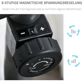 Homcom Liegeergometer mit LCD-Anzeige und 8 Stufen grau