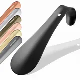 JK Trade® 15cm STABILER Edelstahl Schuhlöffel | 1.5mm polierter Metall Schuhanzieher zum Reisen | Schuhlöffel klein für Unterwegs | optimierte Länge & Breite | Shoe Horn | Business | Aufhängbar