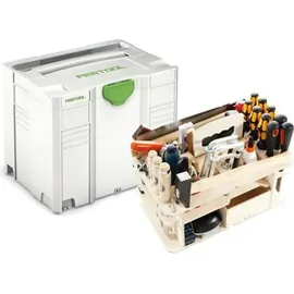 Festool SYSTAINER SYS 4 T-LOC SYS-HWZ Box Werkzeugkoffer ( 497658 ) lichtgrau koppelbar mit Holzeinsatz