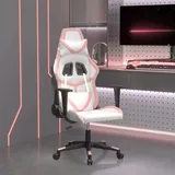 vidaXL Gaming-Stuhl mit Massagefunktion Weiß und Rosa Kunstleder