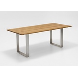 Niehoff Tisch Noah Profilkufe Edelstahl - 220 x 95 cm Teak geölt
