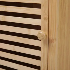 Svita Badregal L mit Tür hoher Badezimmerschrank Regale freistehend Natur Bambus