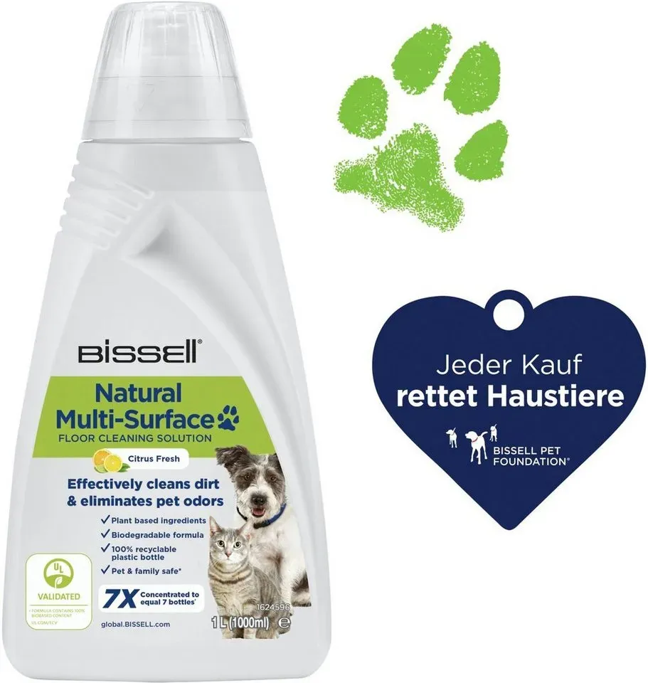 Preisvergleich Produktbild Bissell Natural Multi Surface 1L PET Flüssigreiniger weiß