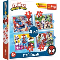 Trefl 4 in 1 Puzzle 12,15, 20, 24 Teile Marvel Spidey