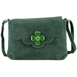 Allgäu Rebell Blümchen Umhängetasche Leder Green