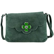 Allgäu Rebell Blümchen Umhängetasche Leder Green