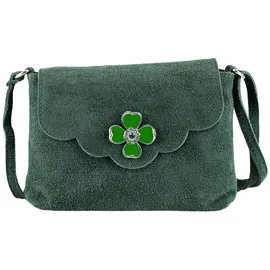 Allgäu Rebell Blümchen Umhängetasche Leder Green