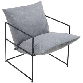 [en.casa] Sessel Utsjoki Textil 61 x 90 x 70 cm Schwarz/Dunkelgrau mit Kissen