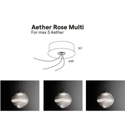 Aether mit Mehrfachrosette, um bis zu 3 Leuchten aufzuhängen