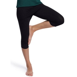 ESPARTO Yogahose Capri, 3/4-Yoga-Rockhose Thanda mit Rockelement schwarz XS