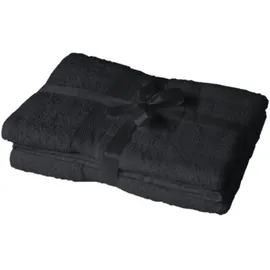 EXKLUSIV HEIMTEXTIL Saunatuch 80 x 200 cm schwarz 2 St.