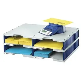 Styro Sortierstation Styrodoc grau/blau mit 4 Fächer