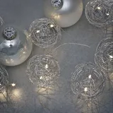 Markslöjd MARK SLÖJD LED-Minilichterkette Metalldrahtbälle silber 20 flammig