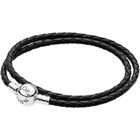 Pandora Wickelarmband Damen Leder Schwarz 590745CBK 41 cm