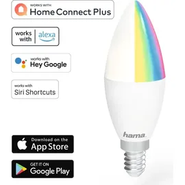 Hama WLAN-LED-Lampe, E14 5,5W RGBW, dimmbar, Kerze 176599