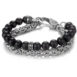 Kingka Armband mit Achat schwarz SB2207SAG Größe 22cm
